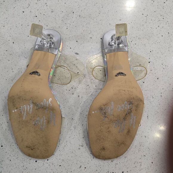 Aldo Cinderella Disney X Aldo Cinderella's Stepsisters Clear Flared High Heels - Picture 6 of 8